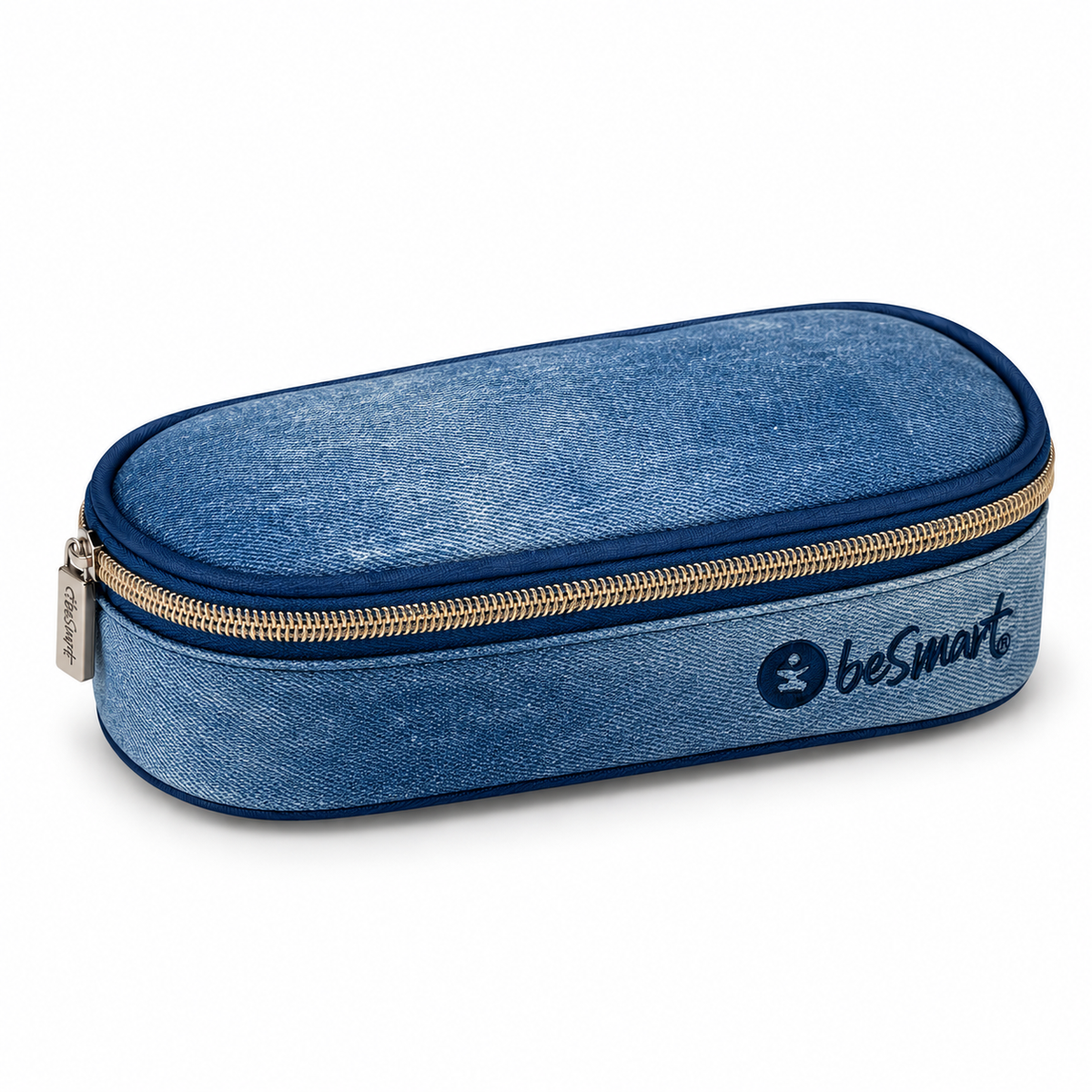 Denim oval pencil case (22x10x5.5)cm Be Smart