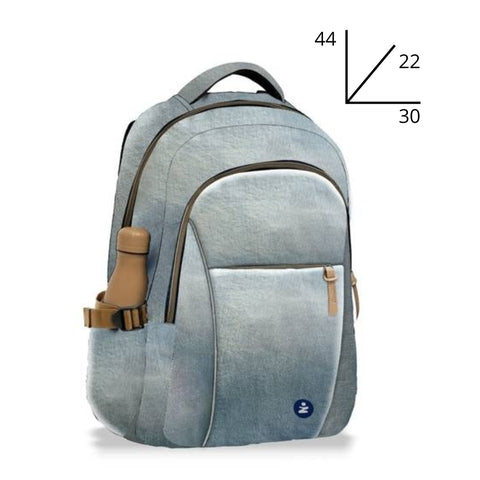 Zaino Gravity Smart 2 Scomparti Light Jeans BeSmart 44x30x22 cm | Zaino scuola capiente per cartolerie