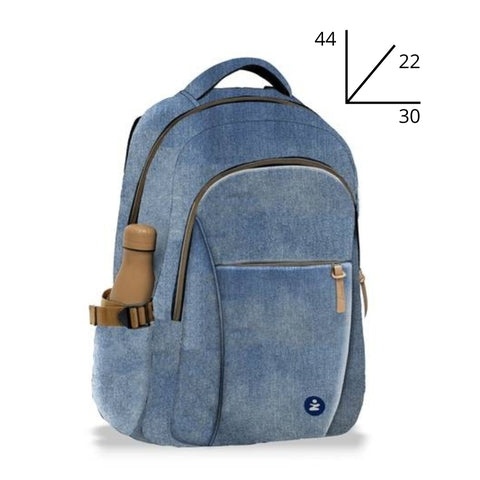 Zaino Gravity Smart 2 Scomparti Denim Jeans BeSmart 44x30x22 cm | Zaino scuola capiente per cartolerie