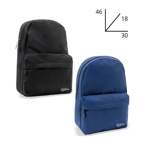 Zaino Round Urban Nero e Blu BeSmart 46x30x18 cm | Zaino scuola capiente per cartolerie