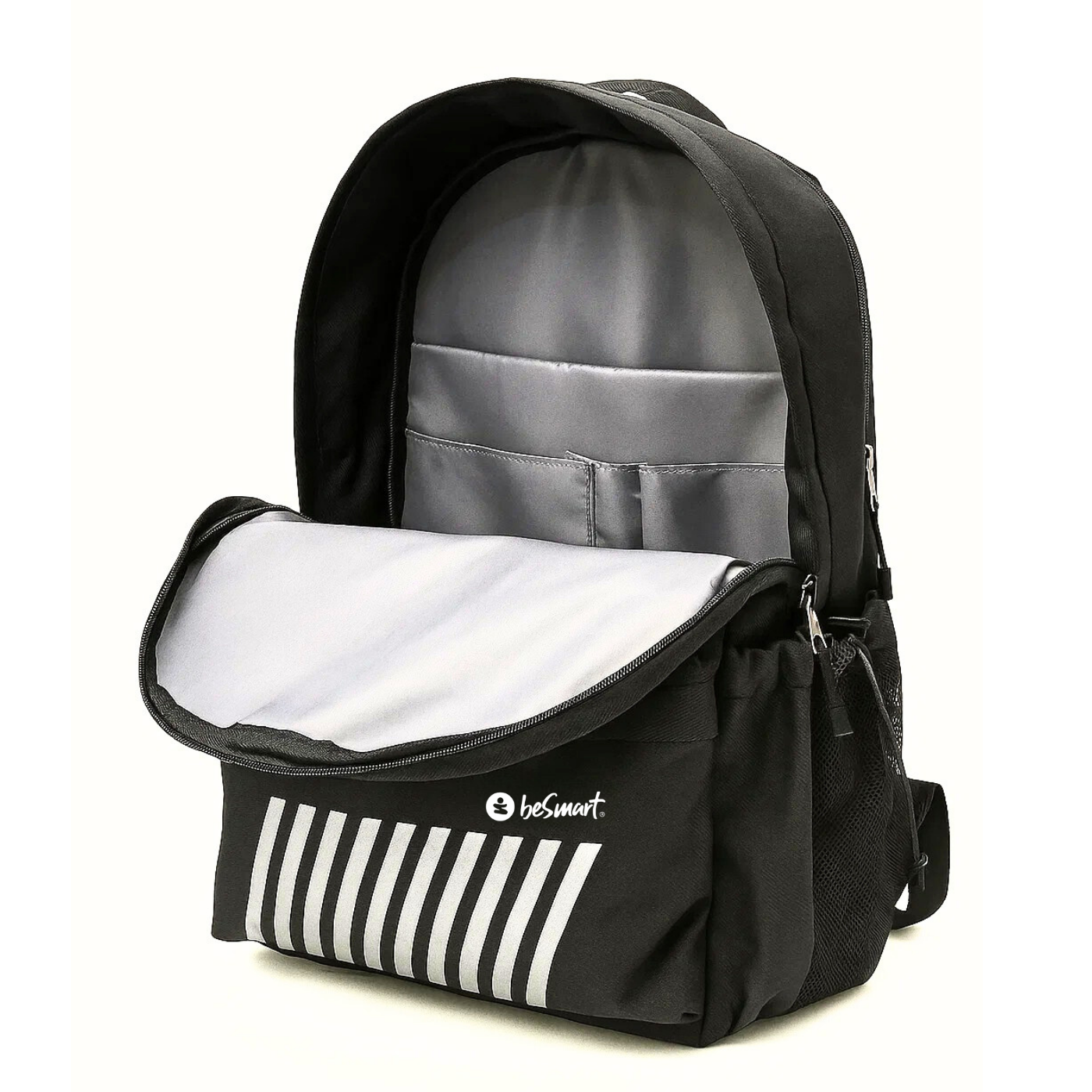 Zaino Pro 2 Scomparti North Black BeSmart 43x32x19 cm | Zaino scuola versatile per cartolerie