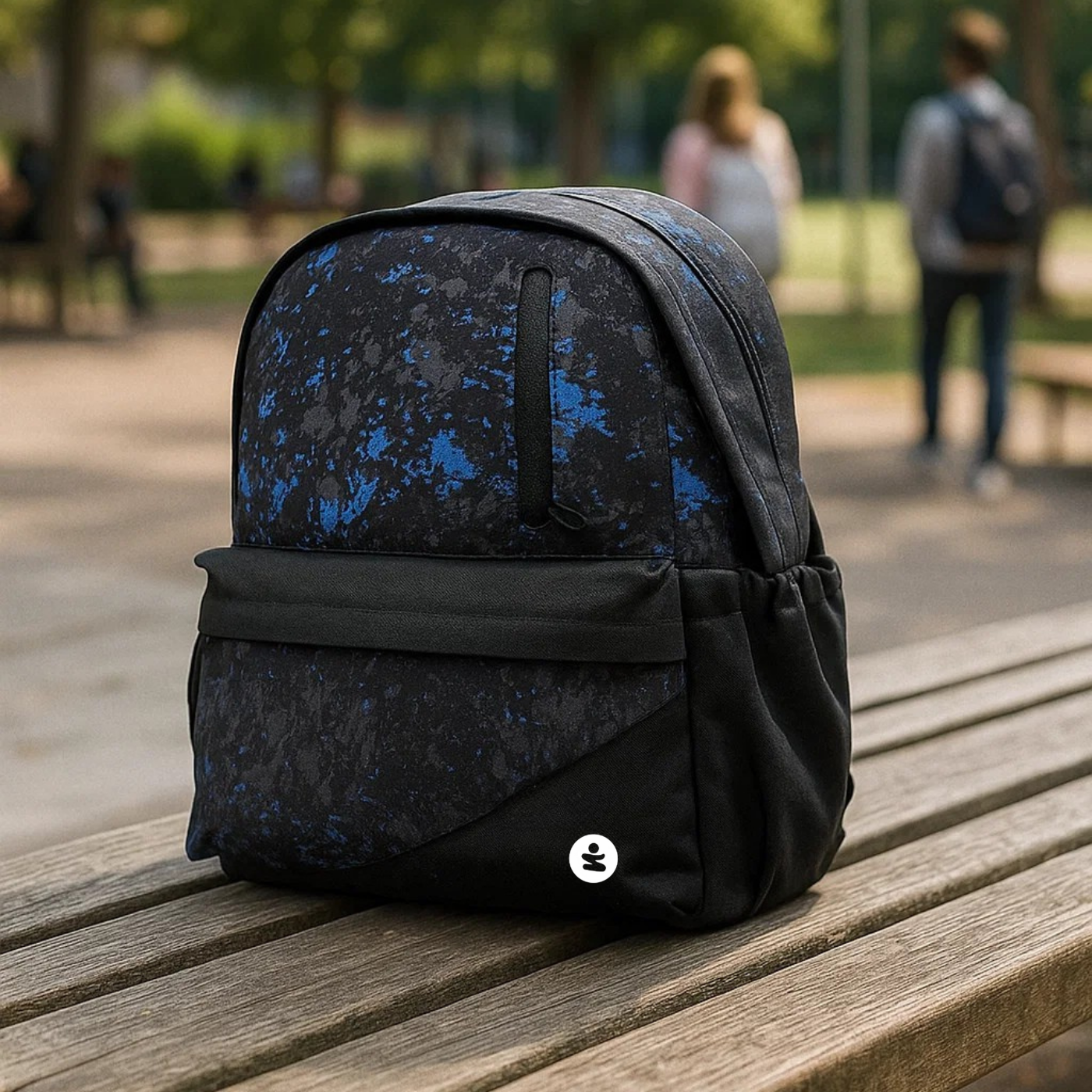 Zaino Pro 2 Scomparti Marble Blu BeSmart 43x32x19 cm | Zaino scuola tecnico per cartolerie