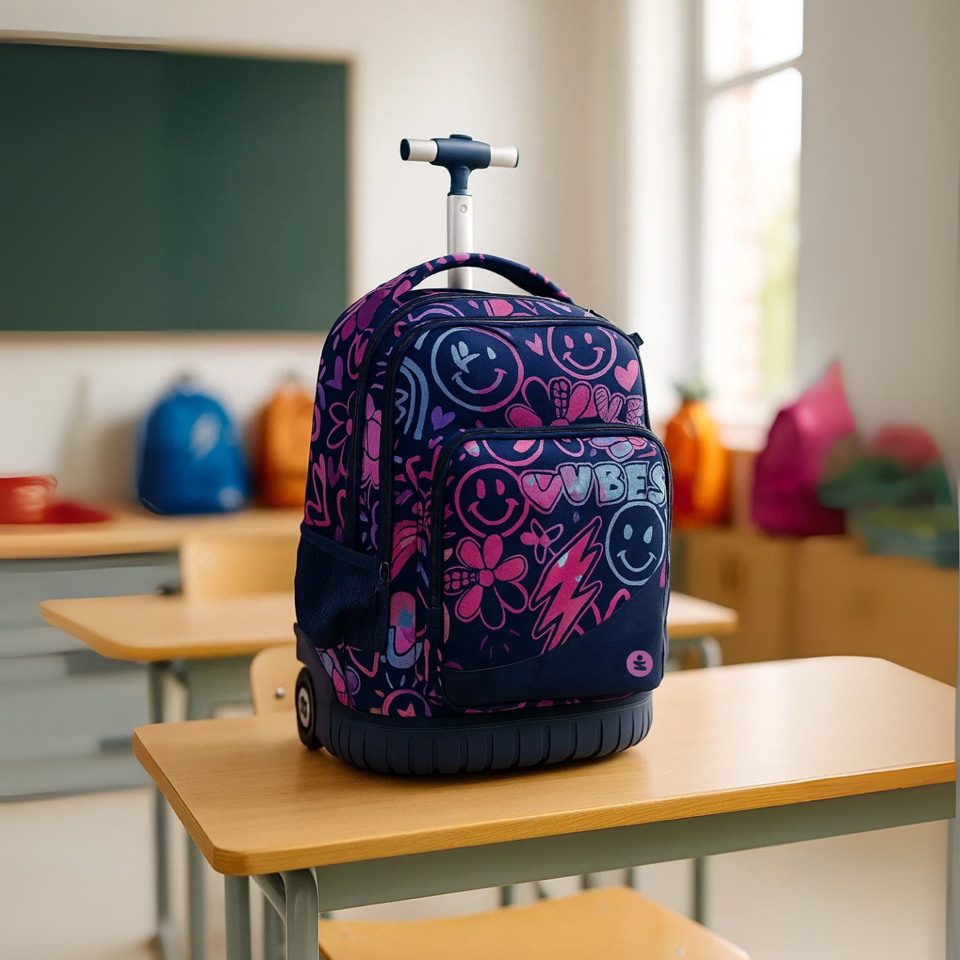Zaino Trolley Premium Vibes BeSmart 45x33x20 cm | Zaino scuola con ruote per cartolerie
