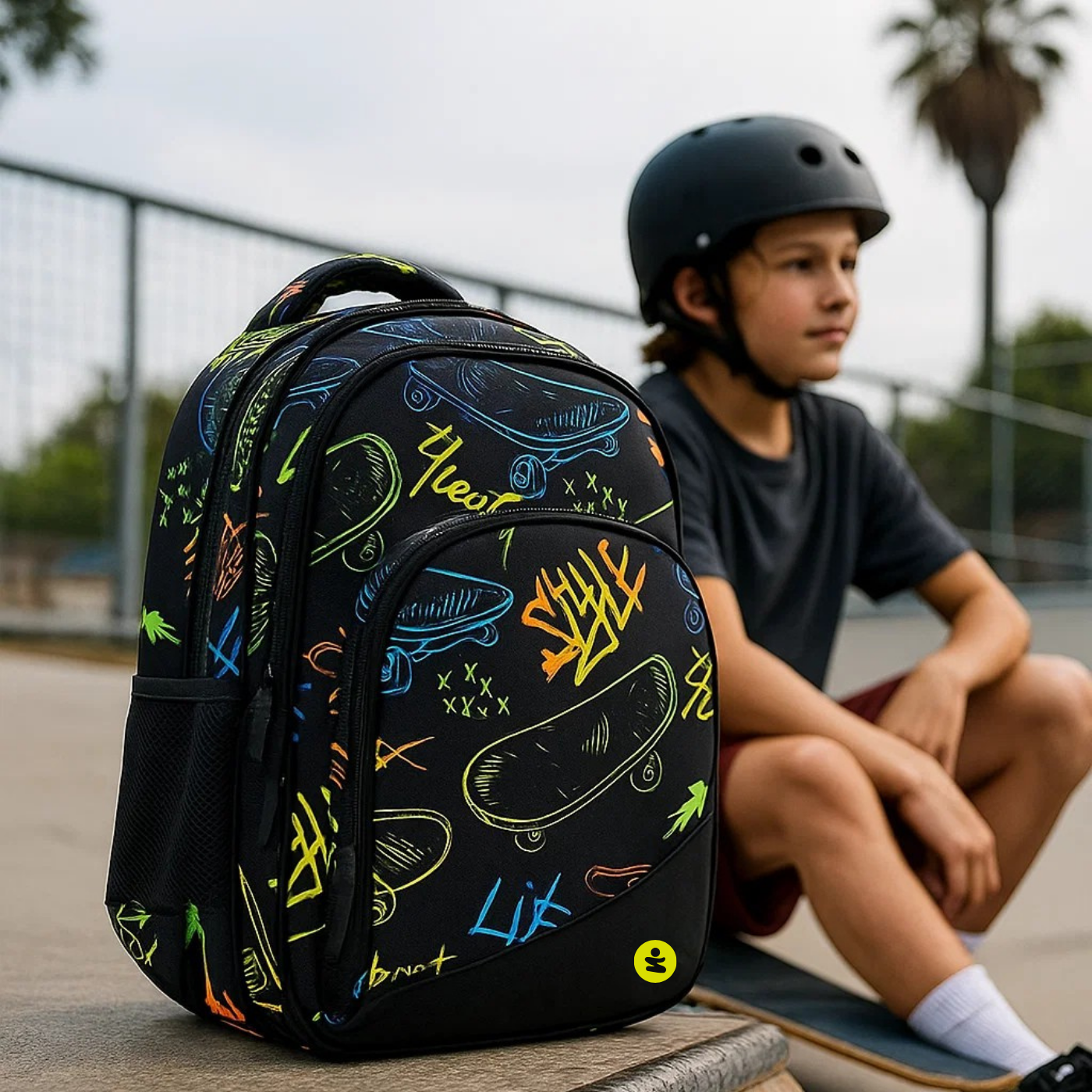 Zaino Premium Organizzato Skate BeSmart 43x31x20 cm | Zaino scuola capiente per cartolerie