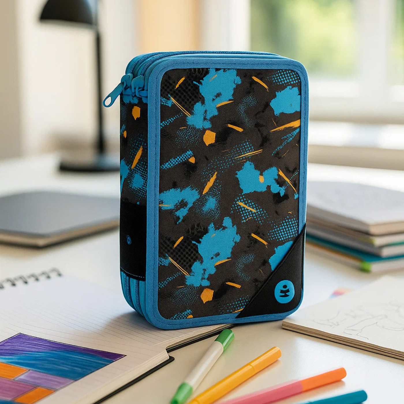 Astuccio triplo 18+18 abstract blu Be Smart
