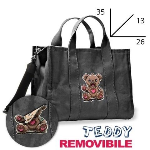 Borsa university organizzata black jeans (35x26x13 cm) Be Smart