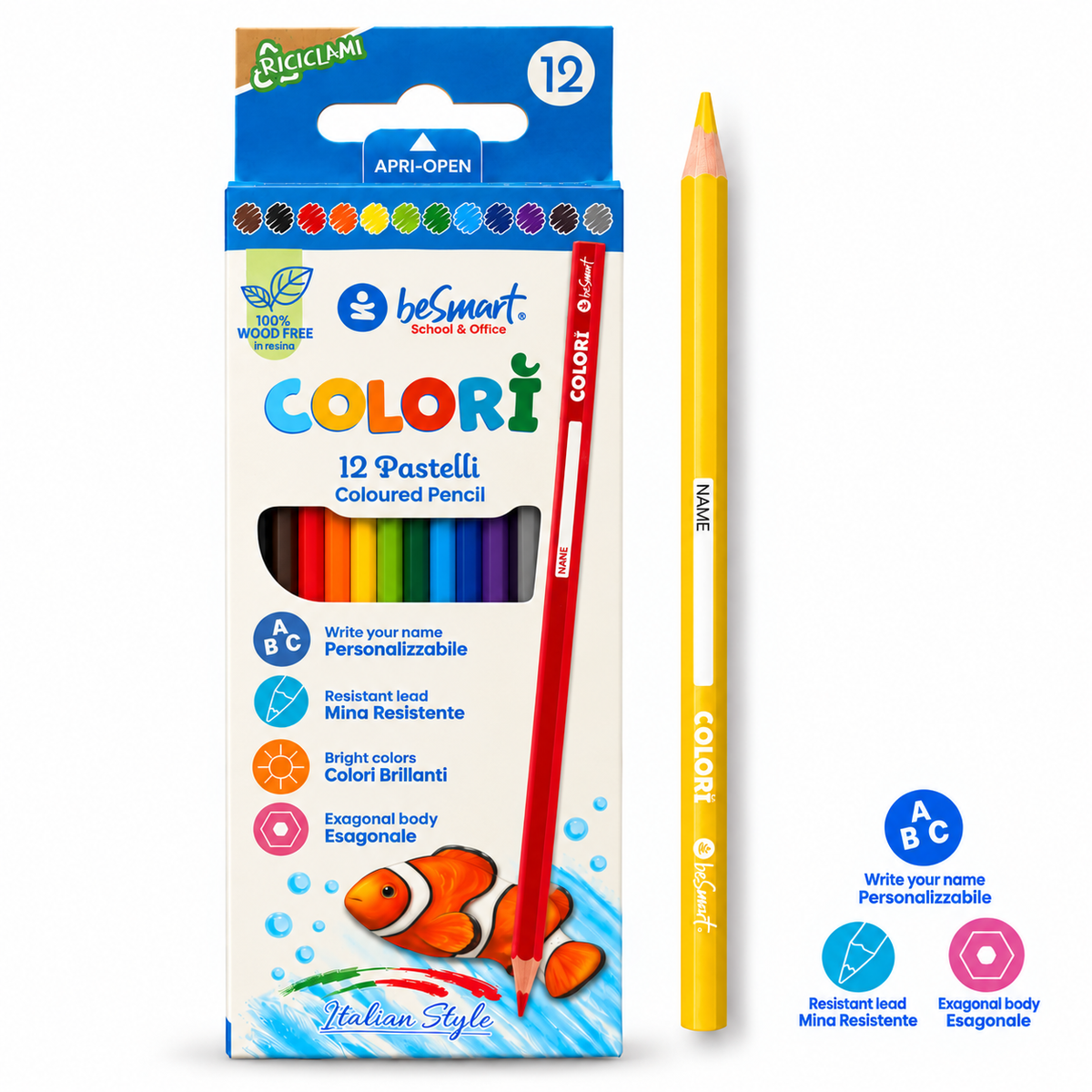 Box 12 pastelli Colorì Be Smart