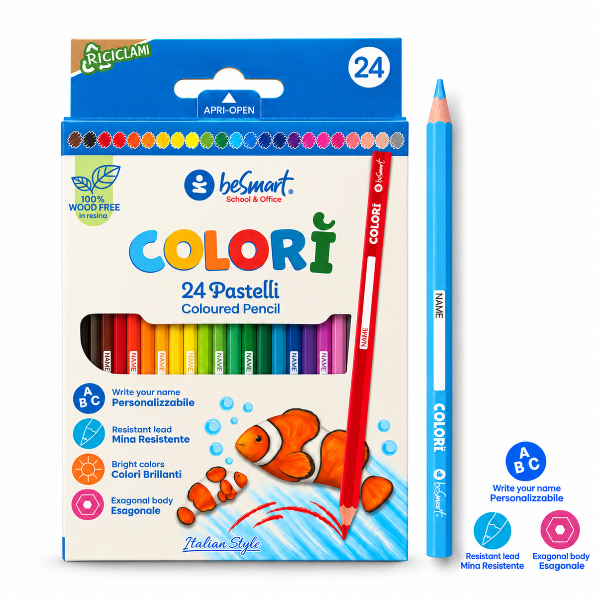 Box 24 pastelli Colorì Be Smart