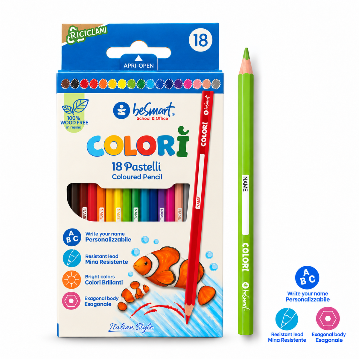 Box 18 pastelli Colorì Be Smart
