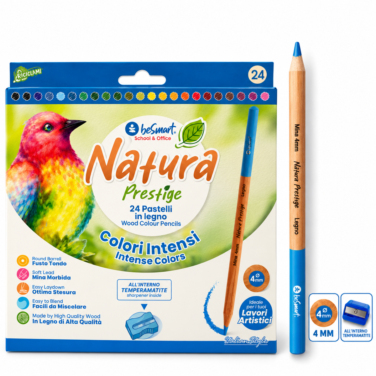 Box 24 pastelli natura prestige Be Smart