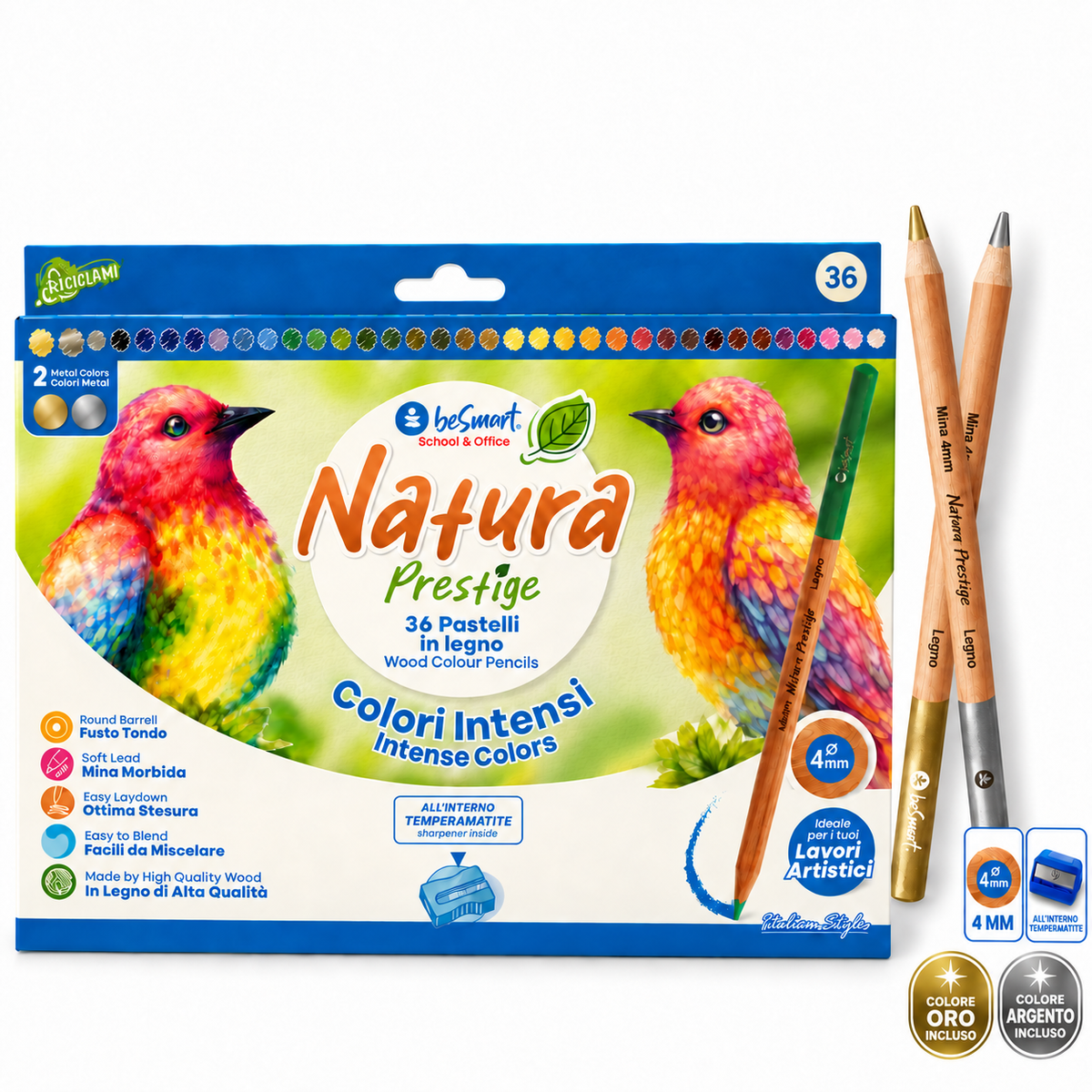 Box 36 pastelli natura prestige Be Smart
