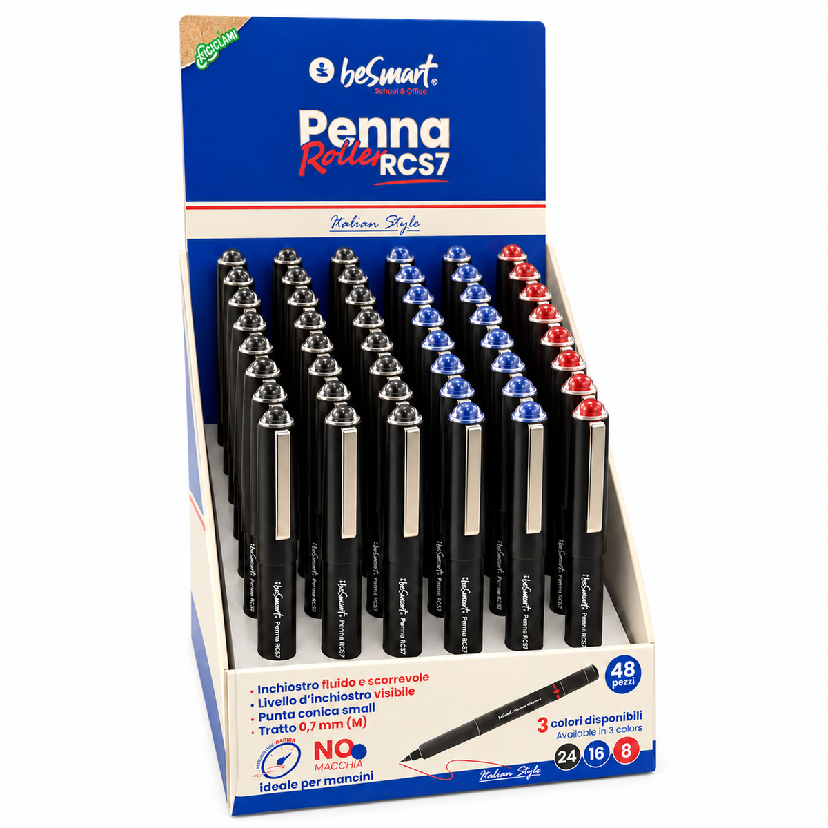 Penna roller RCS7 in display 48 pezzi Be Smart