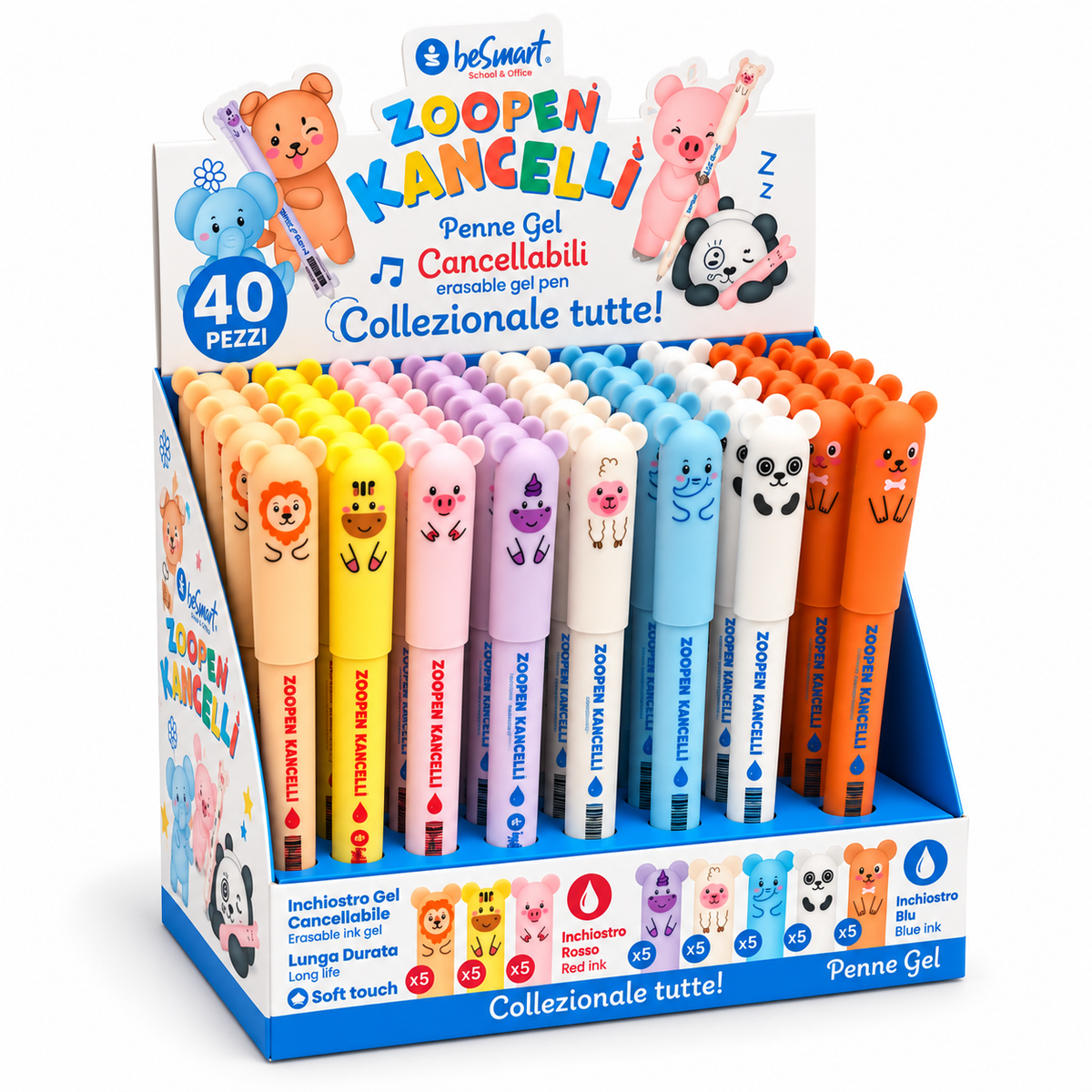 Zoopen kancelli' 2 colori assortiti in display 40 pezzi Be Smart