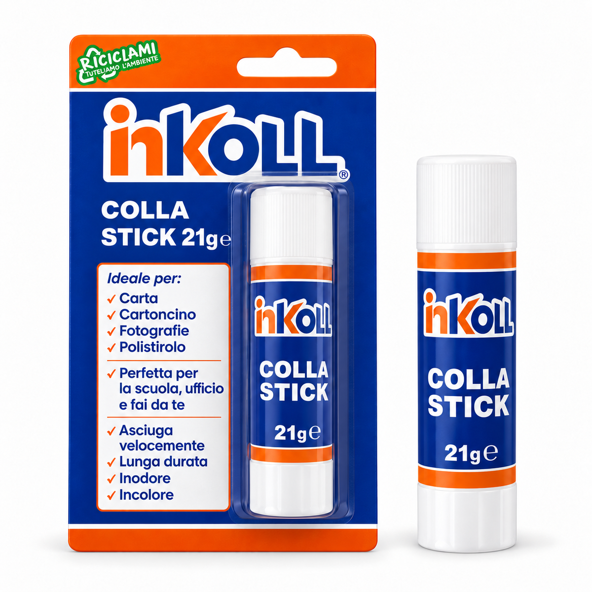 Colla stick 21 gr in blister Inkoll