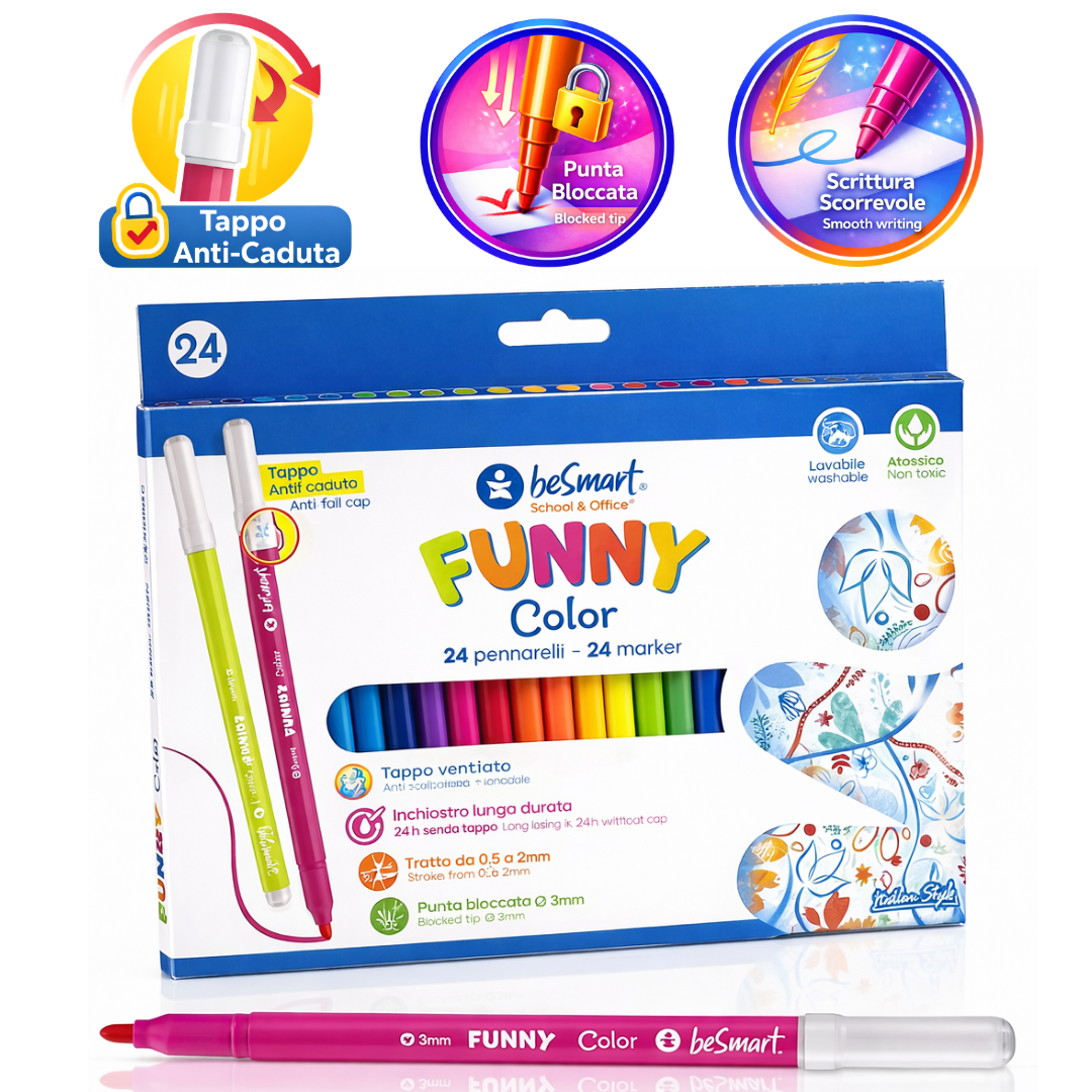 Box 24 pennarelli funny color Be Smart