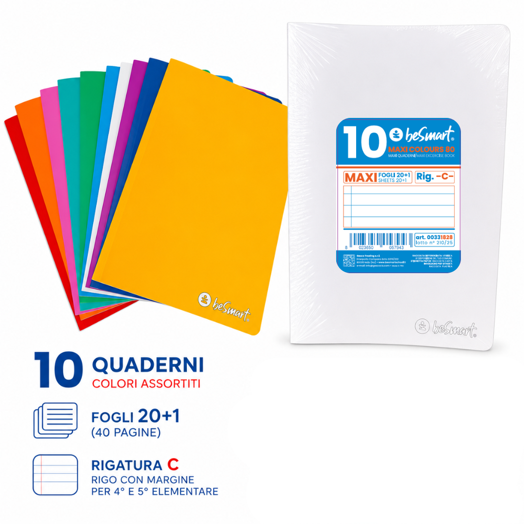 Maxi Quaderno rig C 20+1 80 gr Be Smart