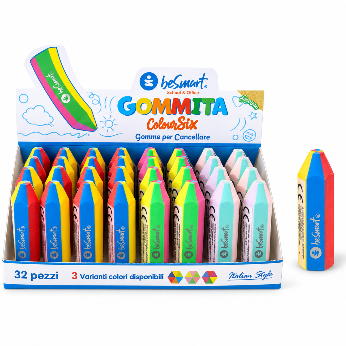 Gommita coloursix assortite in box 32 pezzi Be Smart