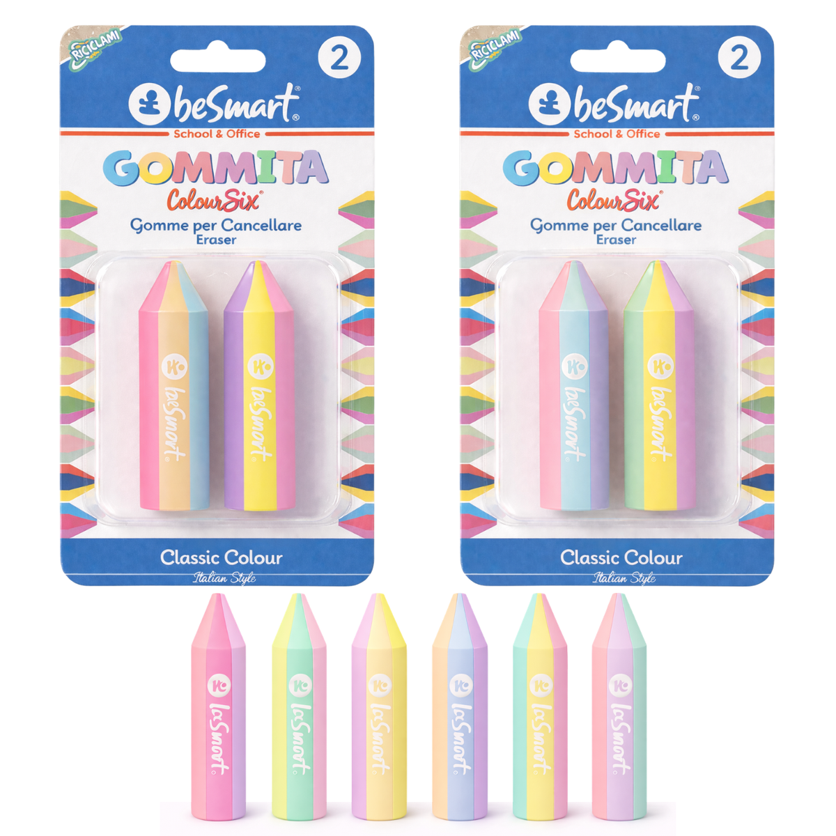 Gommita coloursix pastel blister 2 pezzi Be Smart