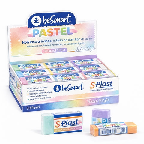 Gomma pastel s-plast in box da 30 pezzi Be Smart