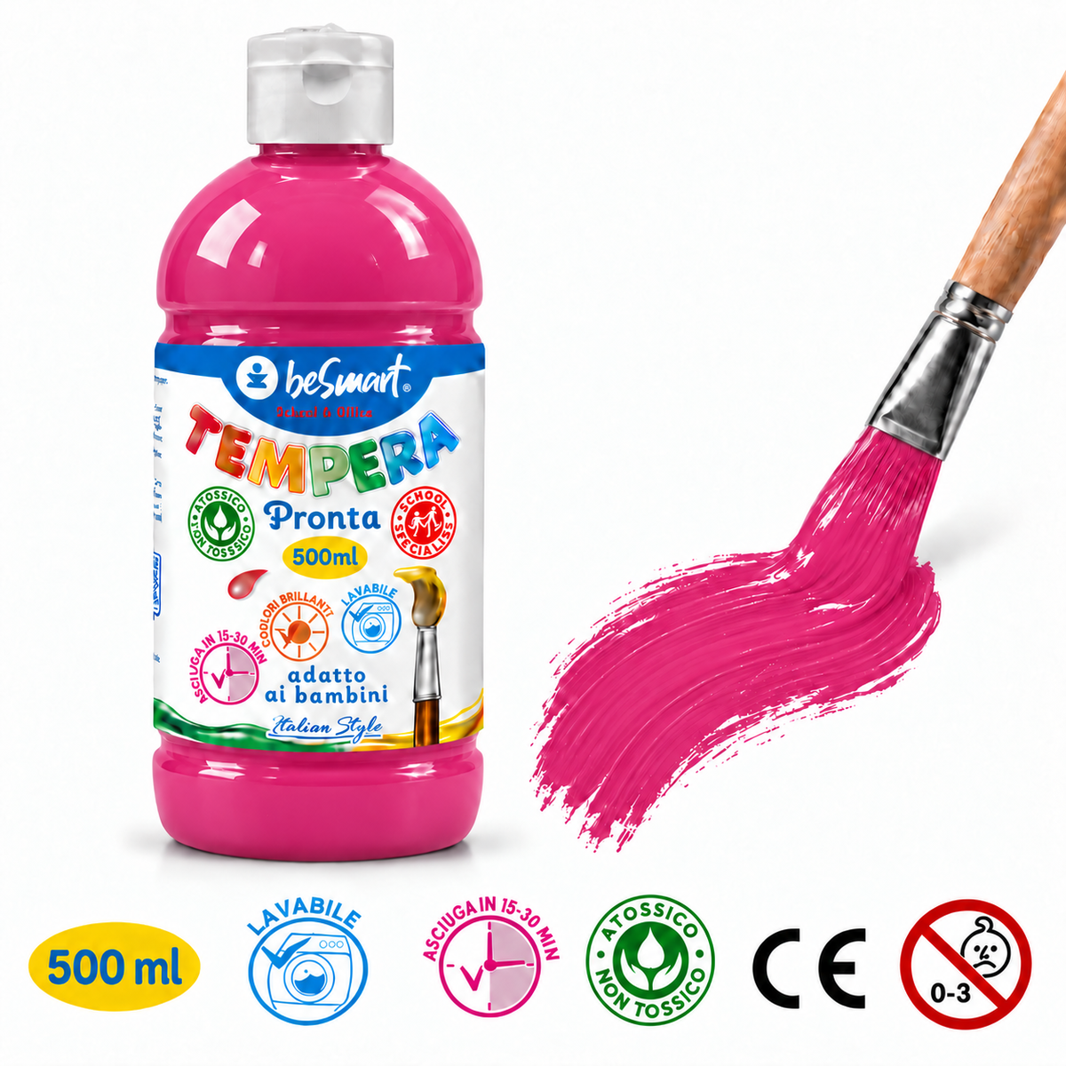 Tempera pronta 500 ml magenta Be Smart