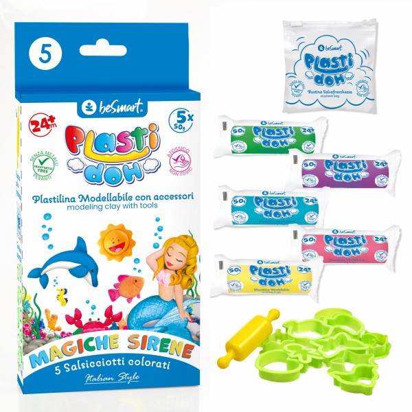 Plasti-Doh magiche sirene 50grx5 Be Smart