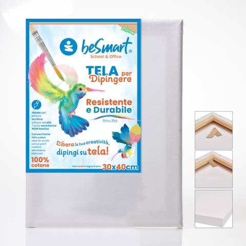 Tela 30x40 per dipingere 100% cotone Be Smart