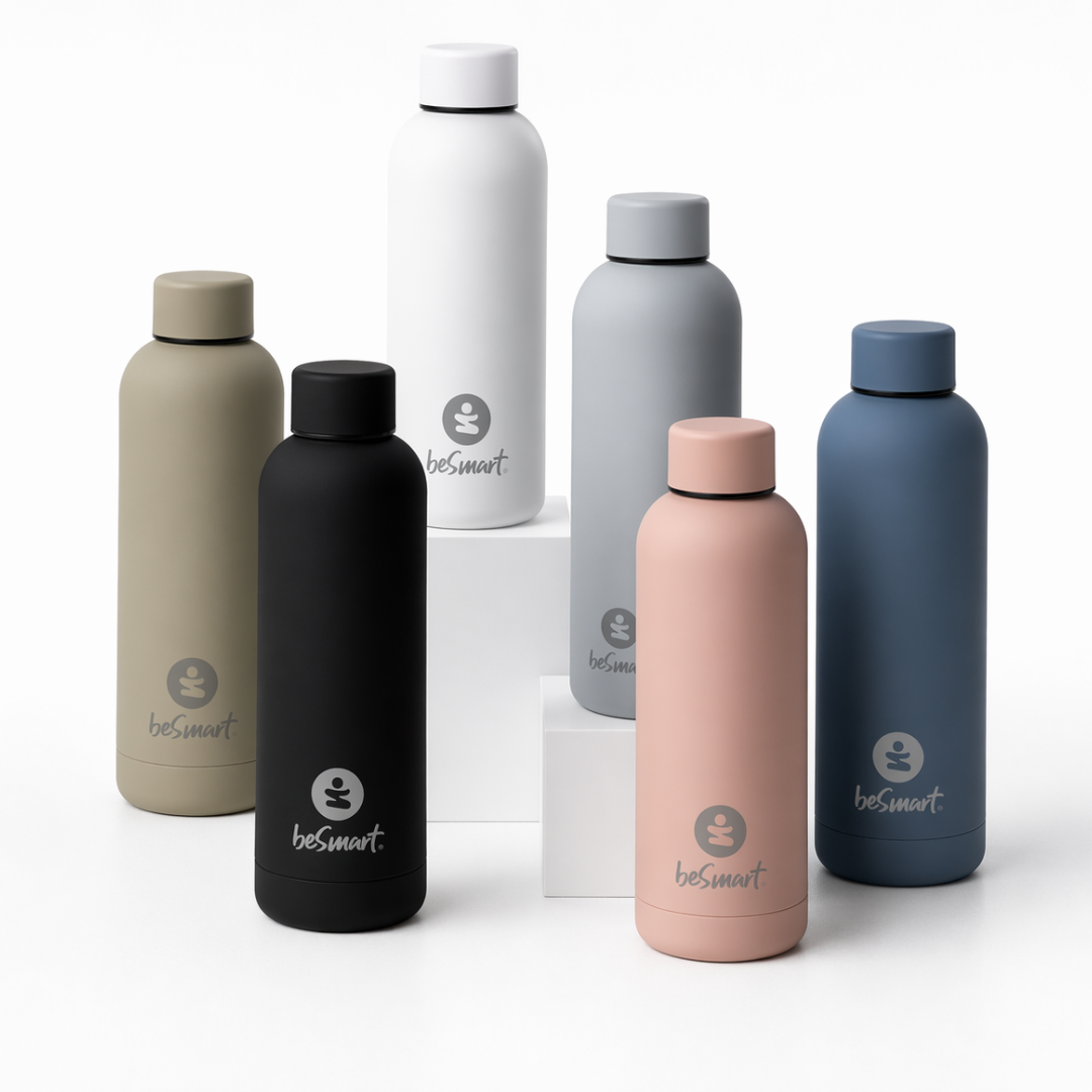 Bottiglia termica 500 ml soft touch colori tenui display da 12 pezzi Be Smart