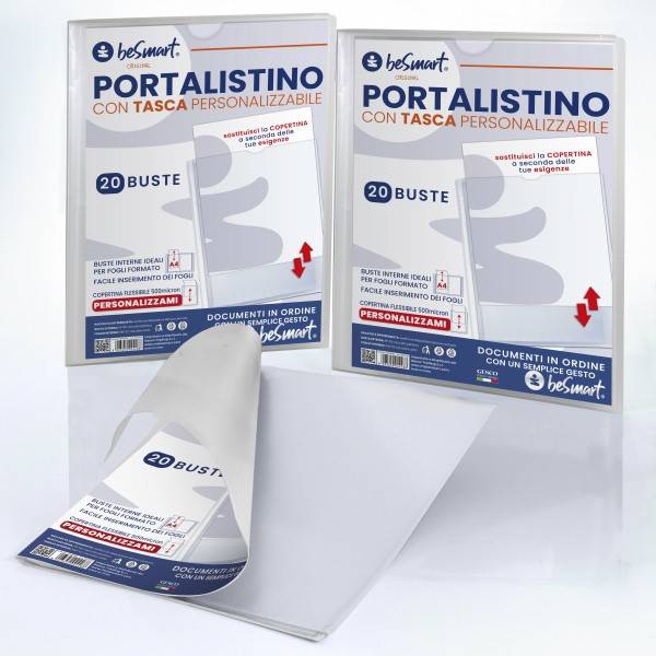 Portalistino 20 fogli personalizzabile Be Smart