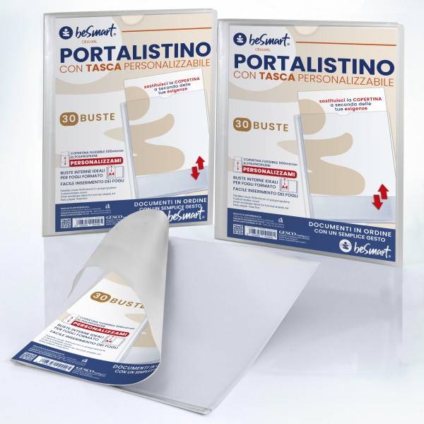 Portalistino 30 fogli personalizzabile Be Smart