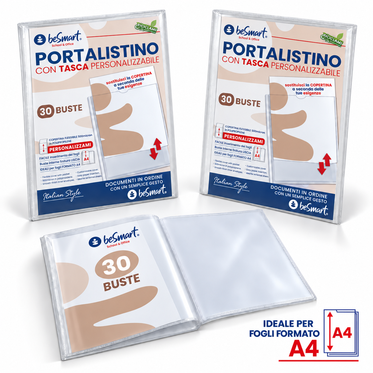 Portalistino 30 fogli personalizzabile Be Smart