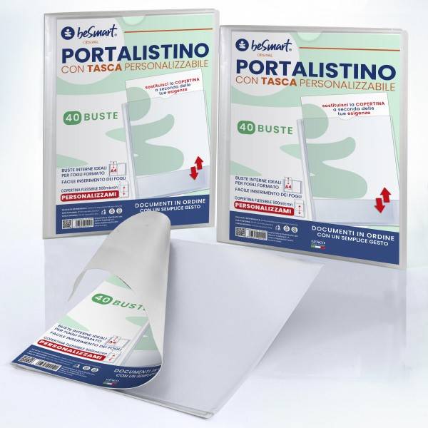 Portalistino 40 fogli personalizzabile Be Smart