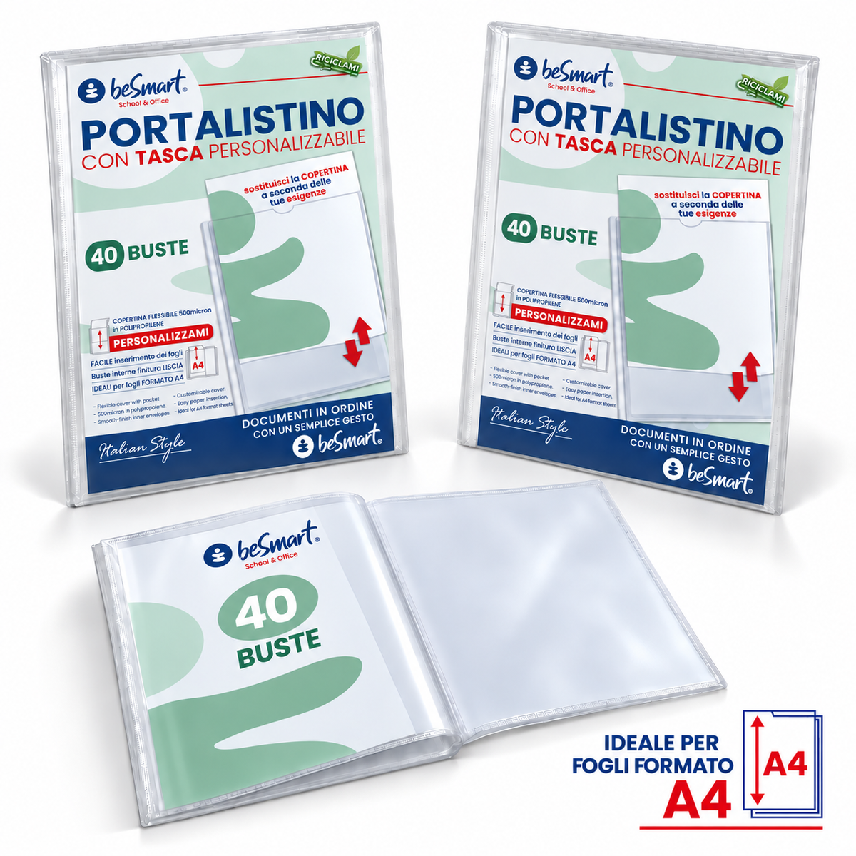 Portalistino 40 fogli personalizzabile Be Smart