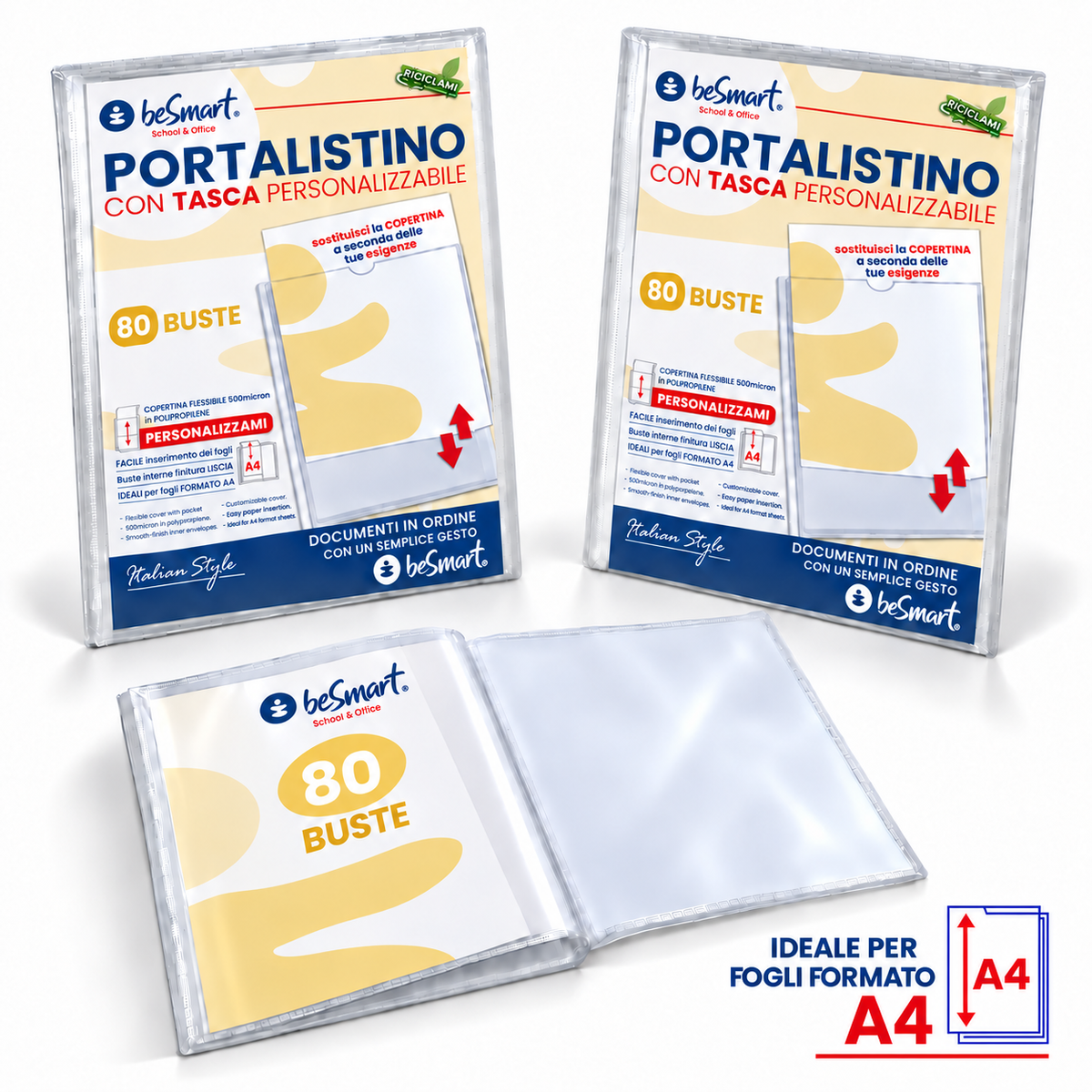 Portalistino 80 fogli personalizzabile Be Smart