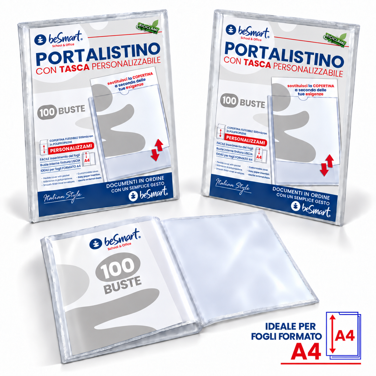 Portalistino 100 fogli personalizzabile Be Smart