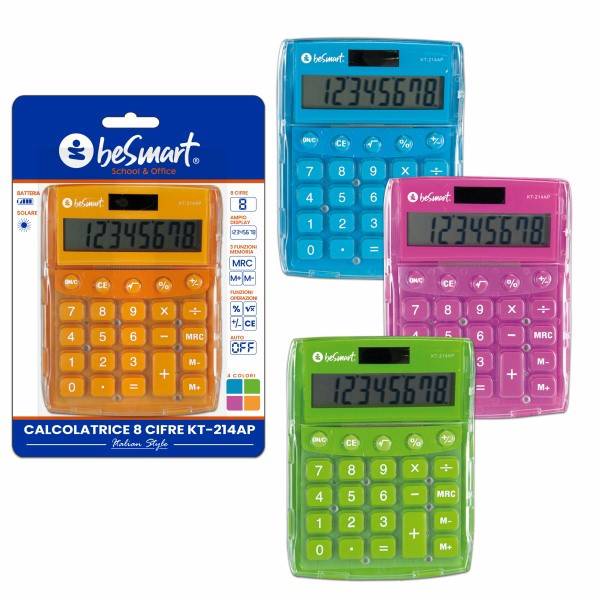 Calcolatrice trasparente big 4 colori assortiti Be Smart