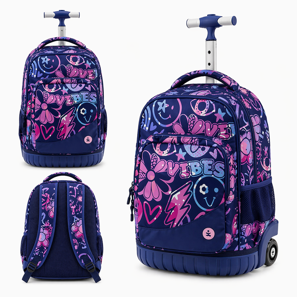 Zaino Trolley Premium Vibes BeSmart 45x33x20 cm | Zaino scuola con ruote per cartolerie