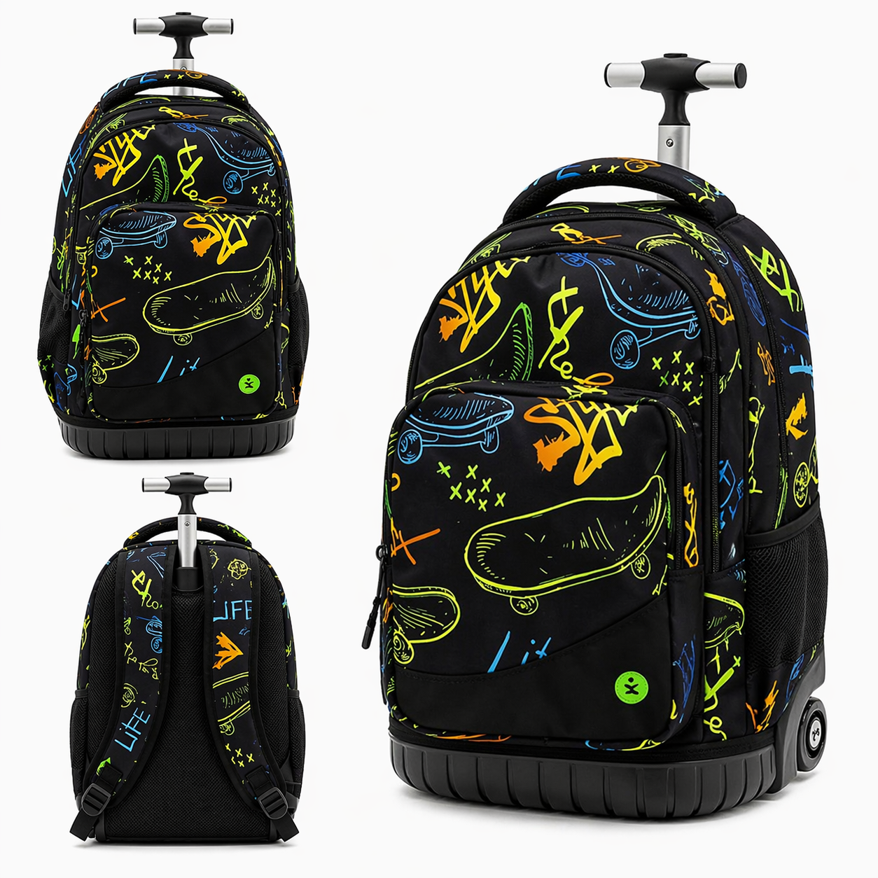 Zaino Trolley Premium Skate BeSmart 45x33x20 cm | Zaino scuola con ruote per cartolerie