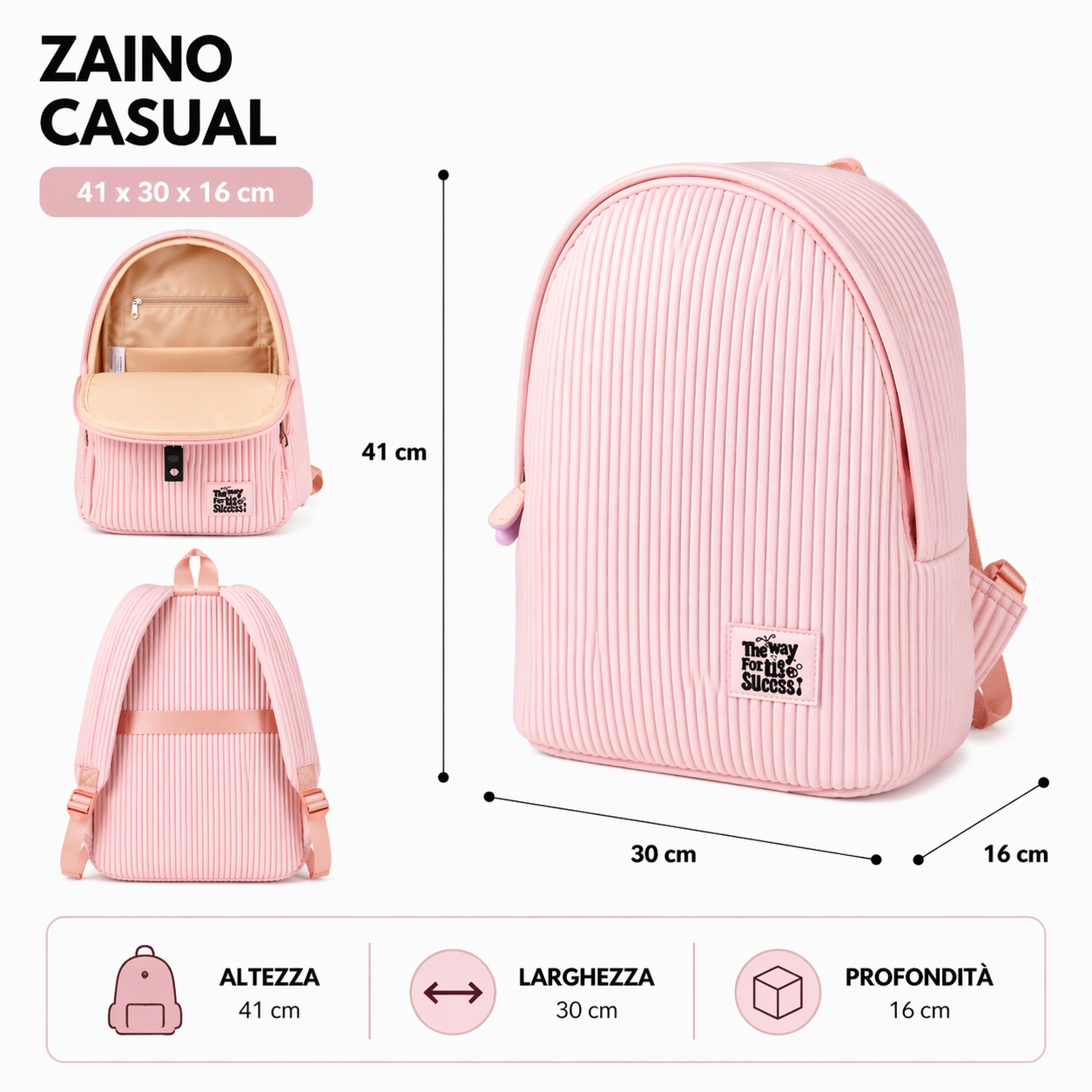 Zaino Fusion 1 Scomparto Glicine BeSmart 41x30x16 cm | Zaino scuola compatto per cartolerie e rivenditori