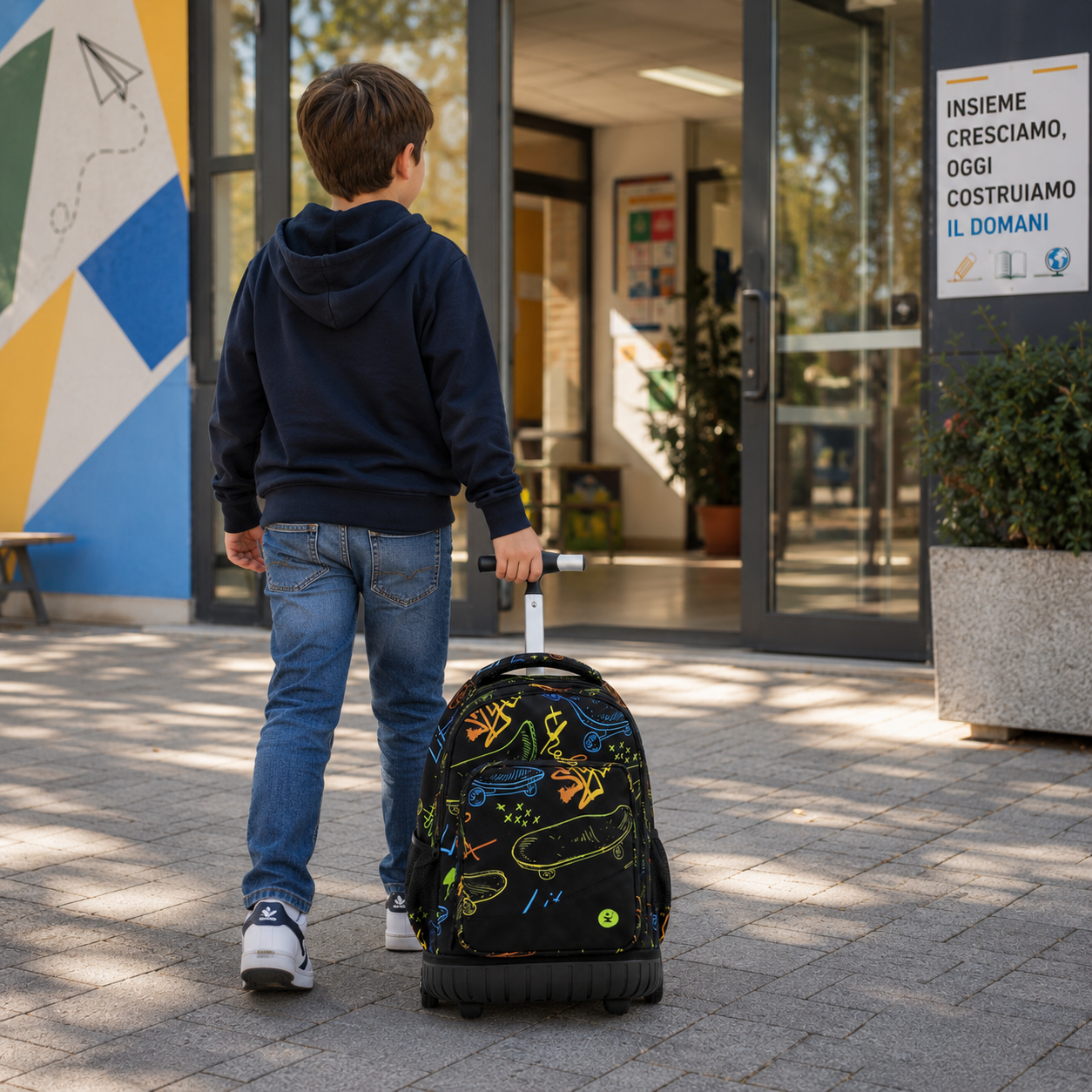 Zaino Trolley Premium Skate BeSmart 45x33x20 cm | Zaino scuola con ruote per cartolerie