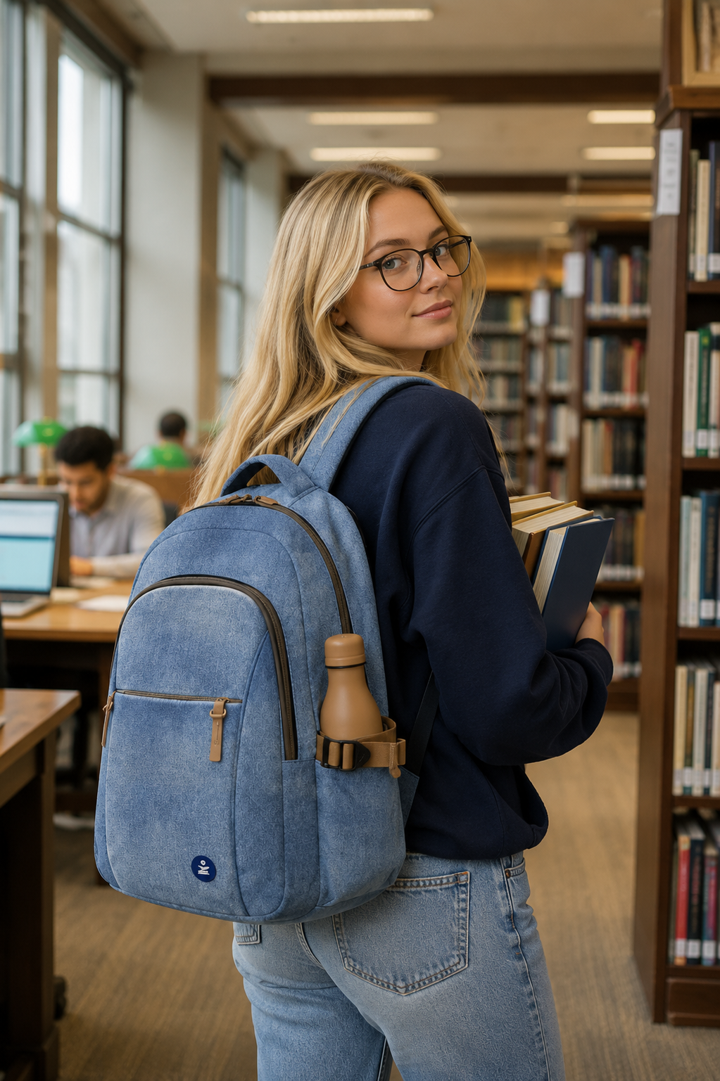 Zaino Gravity Smart 2 Scomparti Denim Jeans BeSmart 44x30x22 cm | Zaino scuola capiente per cartolerie