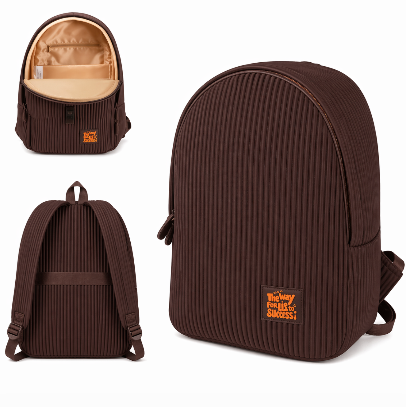 Zaino Fusion 1 Scomparto Caffè BeSmart 41x30x16 cm | Zaino scuola versatile per cartolerie e forniture