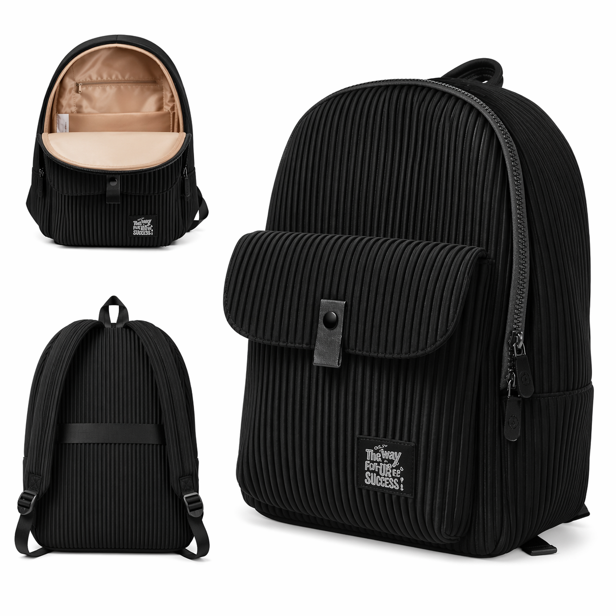 Zaino Fusion 2 Scomparti Nero-Grigio BeSmart 41x30x21 cm | Zaino scuola organizzato per cartolerie