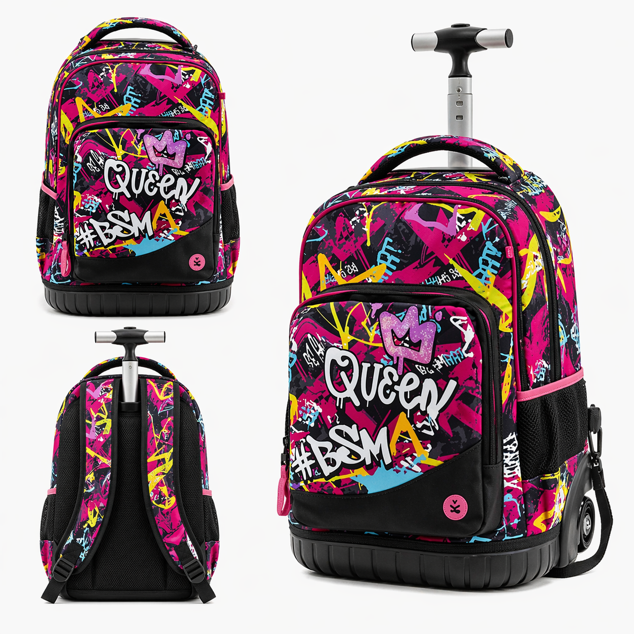 Zaino Trolley Premium Queen BeSmart 45x33x20 cm | Zaino scuola con ruote per cartolerie