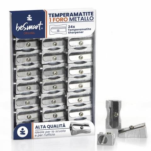 Box 12 pezzi temperamatite metallo 2 fori Be Smart