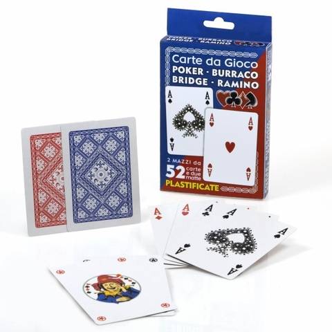 Set 2 carte da poker blu e rosse Be Smart