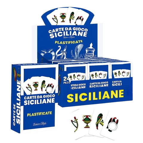 Sicilian playing cards in Be Smart display