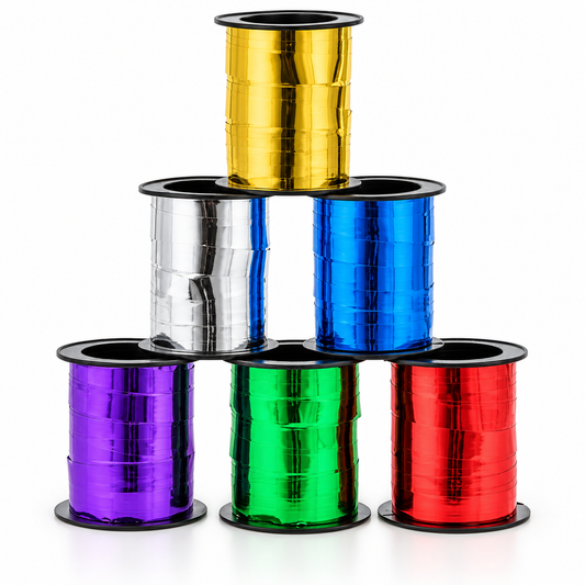 Nastrino metallizzato assortito per confezioni regalo, in confezione da 20 rotoli