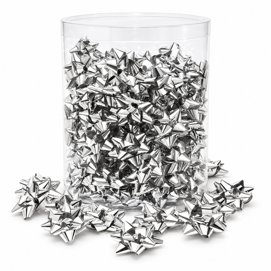 Coccarde metallizzate argento da 10 mm in confezione da 100 pezzi
