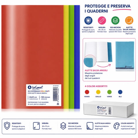 Cf 20 pezzi coprimaxi colorato con alette salva angoli Be Smart