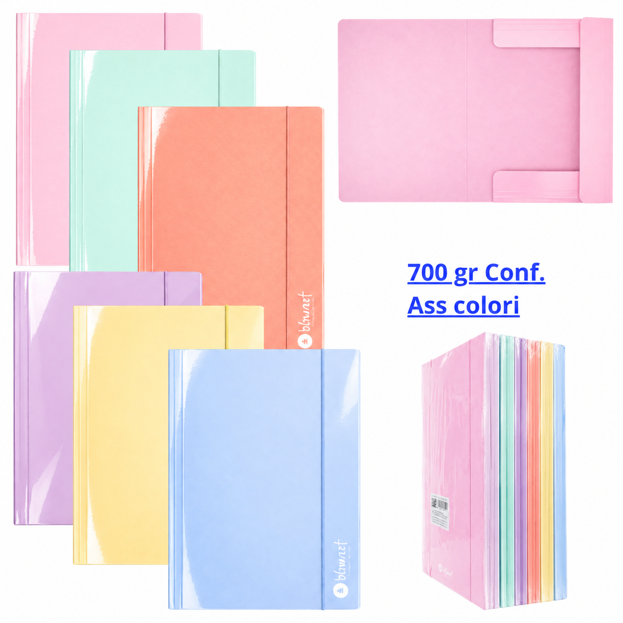 Cart con elastico 6 colori pastel 700 gr Be Smart Assortite